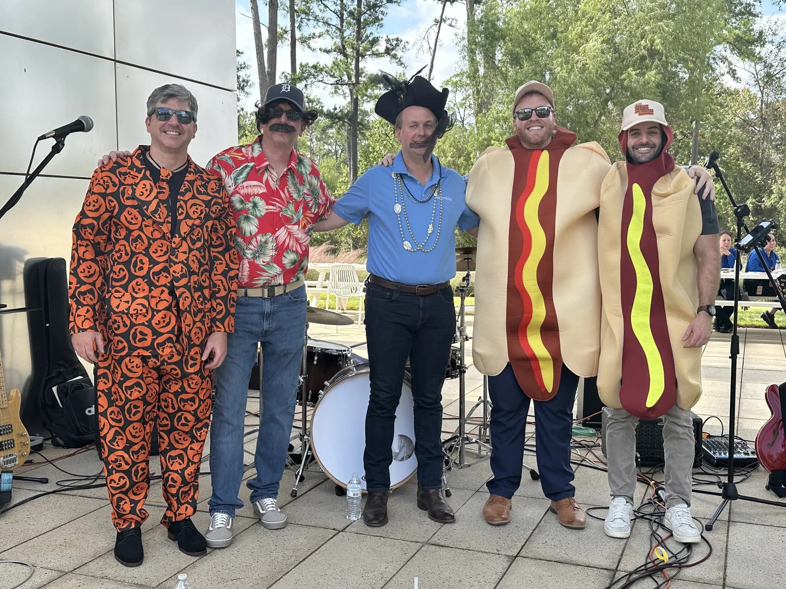 The Pipe Dream in Halloween costumes at a corporate event